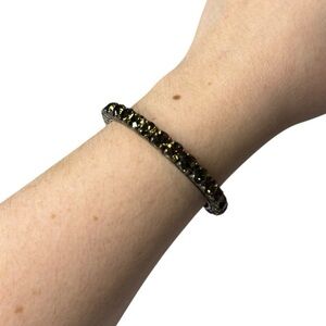 J. Crew Cuff Bracelet with Dark Smokey Rhinestones